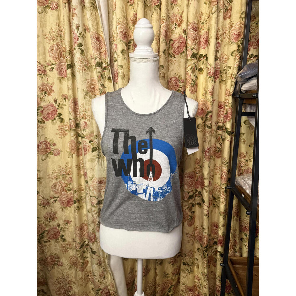 NWT! Chaser The Who Graphic Tank Top Womens Grey Sleeveless Tank Size XS